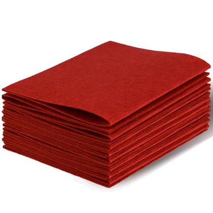 10Pcs Felt Sheets Fabric, 7" x 11" Soft Felt Squares for Craft, 1mm(Red) - color: Red