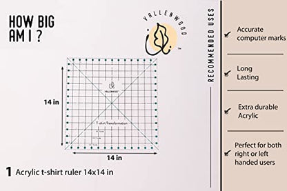 Not Overpriced T-Shirt Alignment Transformation Ruler 14x14inches. Turn Any Old T Shirt Into a Quilt Full of Memories. By Andrea Miani. Tshirt Transfer Centering Tee Shirts Square Quilting Template.