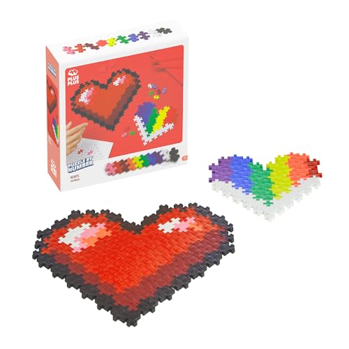 PLUS PLUS Puzzle By Number, Hearts - 250 Piece Building Set - style: Hearts