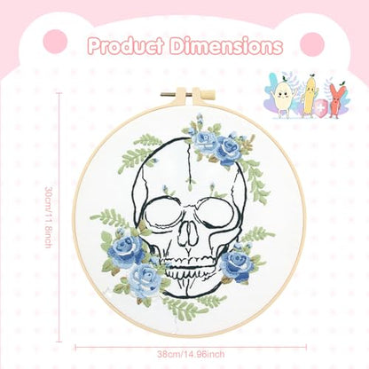 Kuabiz 5 Sets Skull Embroidery Kits for Beginners Anatomy Cross Stitch Kit for Adults Organ Embroidery Starter Kit Embroiderys Hoop Needlepoint Kits with Instruction Needles Threads for Doctors Gifts - style: Organ
