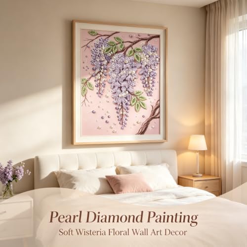 BYGFHLYW Pearl Diamond Painting Kits for Adults,Flower Diamond Art Kits - color: PL70-1