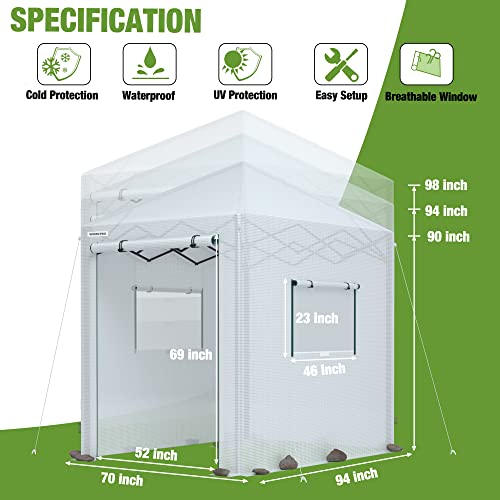 WORKPRO 94" x70" x98" Pop-up Greenhouse for Outdoors - style: 94" Lx70" W x98" H pop up greenhouse(small)