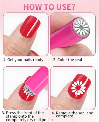 20 PCS Nail Art Stamp Pen, Diy Sellos Artesanales Para Uñas for Women Girls