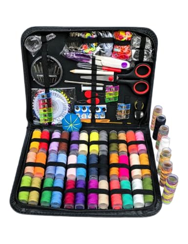 304PCS Sewing Kit with PU Case,Marcoon Needle and Thread Kit with Sewing Supplies and Accessories for Kids,Adults,Beginner,Home,Travel,Emergency Including Scissors,Measure Tape,Needle Threader - color: 304pcs-black