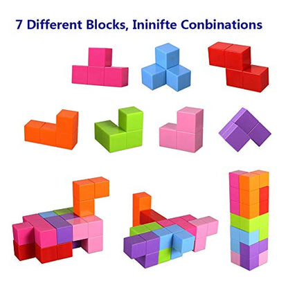 Magnetic Soma Cube Block - Educational Puzzle Toys for Kids Stress Relief - color: Opaque