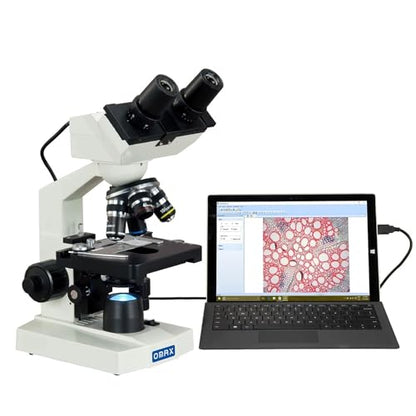 OMAX MD82ES10 2000X Digital LED Compound Microscope with Built-in 1.3MP