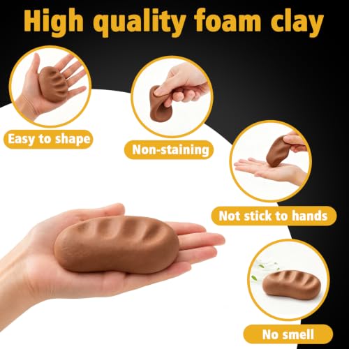 MEARCOOH Modeling air Dry Foam Clay Brown Cosplay Magic Clay 500g (17.6oz) - color: Brown, size: 500g