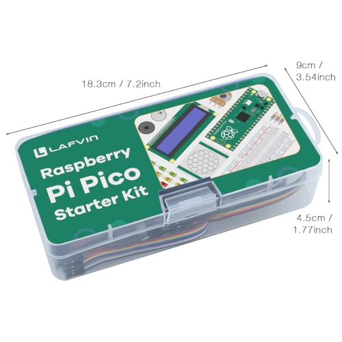 LAFVIN Basic Starter Kit for Raspberry Pi Pico, LCD1602 Display, SG90 Servo, WS2812 RGB LED, Support MicroPython ＆ C/C++ for STEM DIY Electronic Project with Tutorial