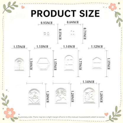 9Pcs Boho Arch Clay Earring Cutters - color: Bookshelf