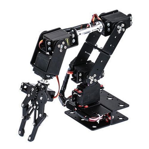 FLEXMAN Robotic Arm Kit, 6DOF Robot Mechanical Arm Clamp Claw Kit, Programmable Aluminum Industrial Robot DOF Manipulator for Teaching DIY
