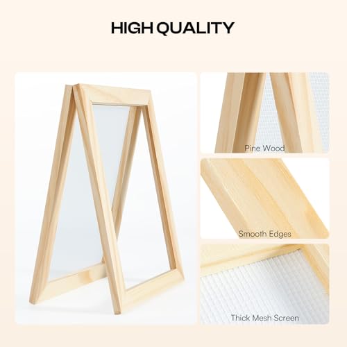 Caydo Paper Making Kit, 2 Size A5 A6 Papermaking Mould and Deckle - style: A5 A6 & paints kit