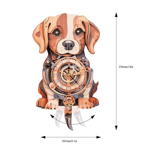 3D Puzzles for Adults, Dog Wall Clock 3D Wooden Puzzles Clock Kits for DIY Birthday Gift for Women Men Home Decor Holiday Christmas - color: Dog
