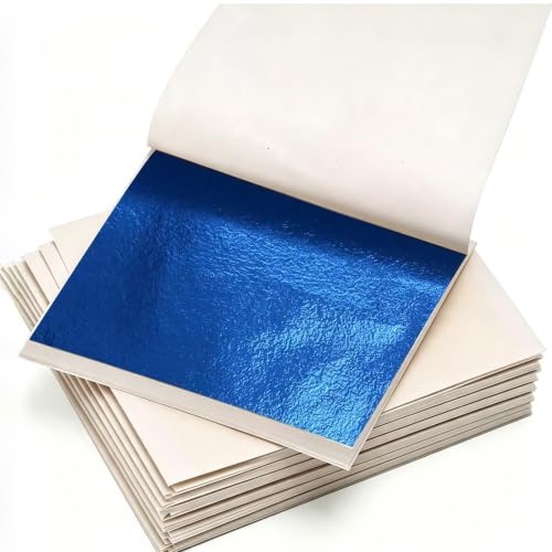 KINNO Gold Leaf Sheets for Art 300Pcs Blue Foil, 3.15" x 3.35" - color: 300 Sheets Blue