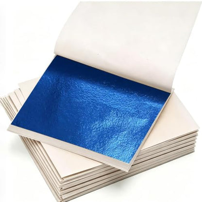 KINNO Gold Leaf Sheets for Art 300Pcs Blue Foil, 3.15" x 3.35" - color: 300 Sheets Blue