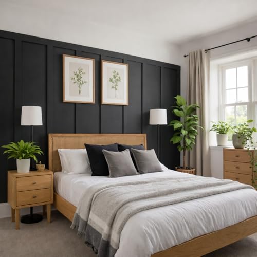 Weysat 1 Set Mdf Board and Batten Wall Panel Wainscoting Panel 107.5 x 80''