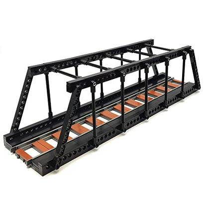 Classic Train Building Bridge City Passenger Express Train Tracks Toys Accessories Railroad Construction Building Block Compatible with Major Brand (Black Bridge) - style: Black bridge