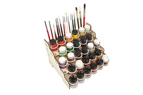 The Broken Token Modular Paint Rack w/ 35mm Holes - Multiple Organizer for Paint Bottles, Pots, and Brushes in Tiered Layout - Customize Your Pieces with Easy Organization & Access - style: Straight 35mm holes