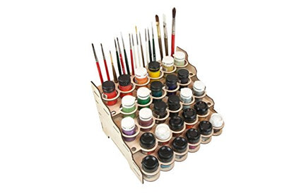The Broken Token Modular Paint Rack w/ 35mm Holes - Multiple Organizer for Paint Bottles, Pots, and Brushes in Tiered Layout - Customize Your Pieces with Easy Organization & Access - style: Straight 35mm holes