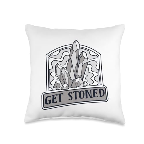 Best Rocks And Minerals Kit Guide Collection Gifts Get Stoned Geologist Rockhounding Mineral Collector Throw Pillow, 16x16, Multicolor - size: 16x16
