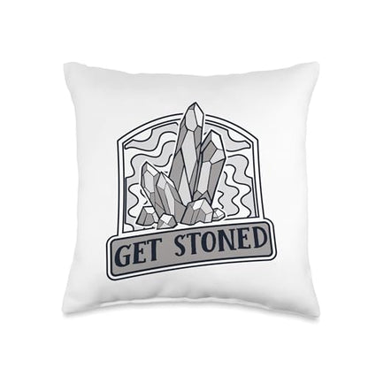 Best Rocks And Minerals Kit Guide Collection Gifts Get Stoned Geologist Rockhounding Mineral Collector Throw Pillow, 16x16, Multicolor - size: 16x16