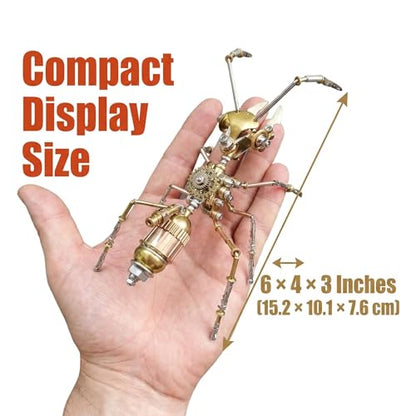 Steampunk Ant 3D Metal Puzzle Model Mechanical Kits 150+ Parts 2-3 Hours Build No Glue Assembly Cool Desk Decor Christmas & Birthday Gift for Adults Men(Ant) - style: Ant