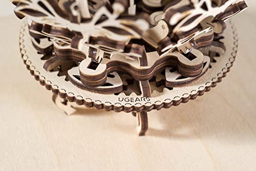 UGEARS Mechanical Flower 3D Wooden Puzzles for Adults - Wooden Model Kits for Adult Mechanical Flower Models Open and Close Wood Creations Brain Teaser Hobby Set Home Decoration