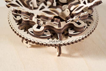 UGEARS Mechanical Flower 3D Wooden Puzzles for Adults - Wooden Model Kits for Adult Mechanical Flower Models Open and Close Wood Creations Brain Teaser Hobby Set Home Decoration