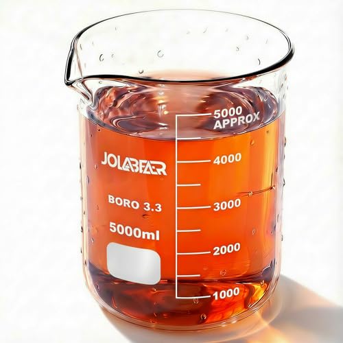 JOLABEAR 5000ml Glass Beaker, 3.3 Borosilicate Laboratory Beaker - size: 5000ml