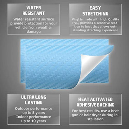2Pcs 5"x10" Black 3D Carbon Fiber Textured Vinyl Wrap Compatible with Chevy Bowtie Emblem Overlay Matte Sticker Sheet Film Decal Front Rear Free Tool Kit - color: Black
