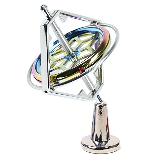 Joytech Precision Gyroscope Kill Time Metal Anti-Gravity Spinner Balance Toy JA23 - color: Silver+colorful
