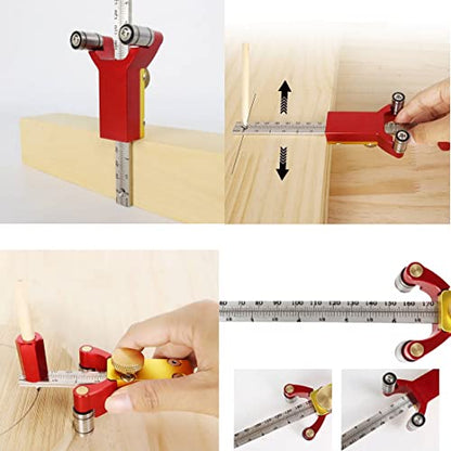 Latest Models Multifunctional scribing Ruler Parallel line Drawing Tool Gauge with Straight line arc Measurement DIY Woodworking scribing Tool