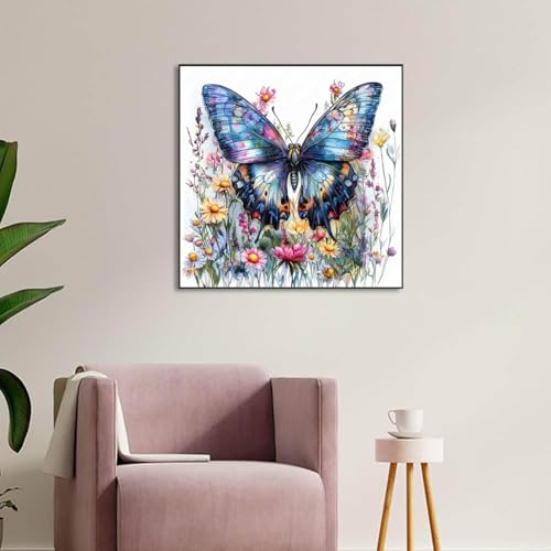 Diamond Art Kits for Adults,Butterfly Wildflower Diamond Painting Kits - color: Butterfly wildflowers