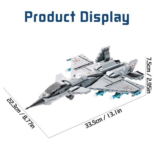 J-15 Fighter Jet Military Aircraft Building Kit for Boys 8–12 - color: Gray