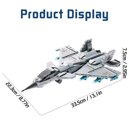 J-15 Fighter Jet Military Aircraft Building Kit for Boys 8–12 - color: Gray
