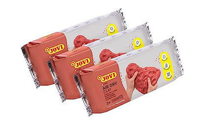 Jovi - Air Dry Clay, 3 x 1.1 lb, Terracotta Color, Total of 3.3 lb - color: Terracotta