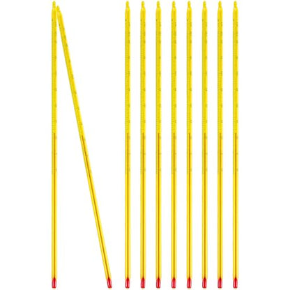 Relaxweex 10 Pcs General Purpose Lab Thermometer 12 Inch Total Immersion Glass Liquid -20 to 150℃ Liquid in Glass Thermometer for Laboratories, Universities, Food and Beverage Processing, Yellow - color: Yellow