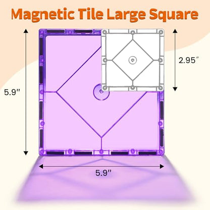 8 Piece Large Square Shape Magnetic Tiles Kids Toys for Kids Ages 3-5 4-8 - style: Large Magnetic Tiles