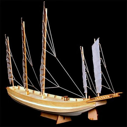 Avtytsda DIY Hobby Wooden Ship Science Equipmen Assembly Model Boat Kits Sailing Boat Kit Ship Craft Laser-Cut Model Kits to Build (1/80 Ancient Sailing) - size: 1/80 Ancient Sailing