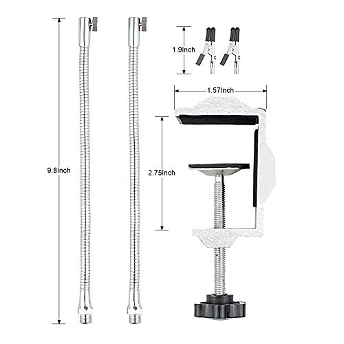 Toolour Helping Hands Soldering Third Hand Tool Tabletop Clamp Base with 2 Nickel Plated Flexible Arms and Rotatable Alligator Clips for Electronics Repair Assembly Jewelry DIY Arts Craft Hobby - style: D