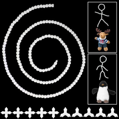 Tideme 170 PCS Doll Armature Set with X Y Connectors, Doll Skeleton 9 mm Flexible Ball Socket Joints, DIY Plastic Body Model Figure Frame for Stuffed Animals Bear Dolls