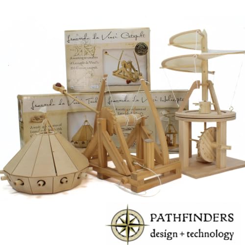 Pathfinders STEM Kit – Leonardo da Vinci Tank | Build It Yourself Wooden Model | Educational Engineering Project for Kids & Teens | Historical Military Machine Replica Toy| Science Kits for kis