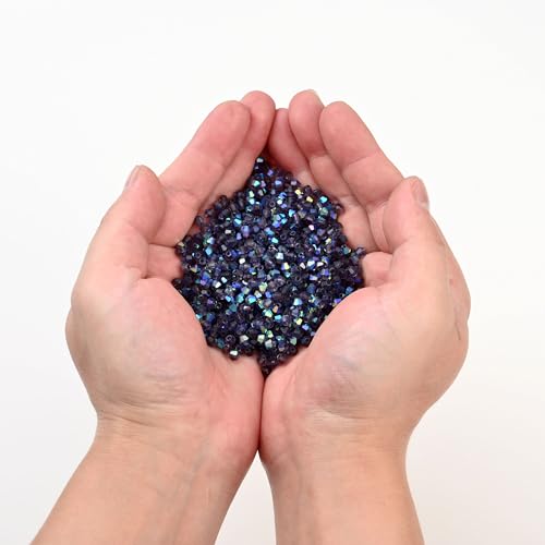 1000pcs 4 mm Bicone Crystal Beads Faceted Crystal Glass Beads Bulk for Jewelry Making DIY Necklace Bracelet Earring (Violet AB Color) - color: Violet AB