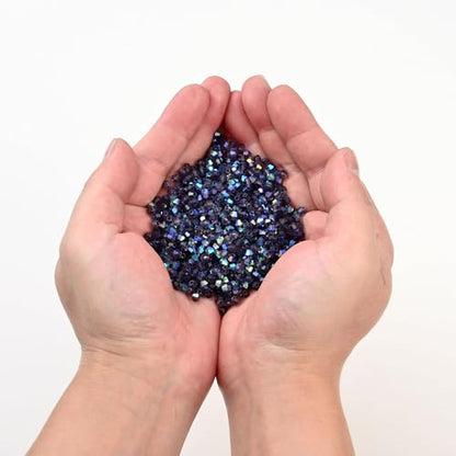 1000pcs 4 mm Bicone Crystal Beads Faceted Crystal Glass Beads Bulk for Jewelry Making DIY Necklace Bracelet Earring (Violet AB Color) - color: Violet AB