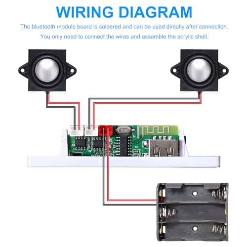 DIY Bluetooth-Compatible Speaker Kit USB Powered Mini Stereo Amplifier Dual Channel Speaker IR control STEM Electronic Projects for Home and School Education Indoor/Outdoor Use NB - size: MHX-BT88-Without battery