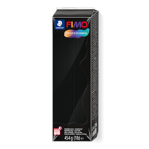 Staedtler FIMO Professional Polymer Clay - Artist Oven Bake Clay for Jewelry, Sculpting, Modelling, Black, 1 Lb Block, 8041-9 - color: Black
