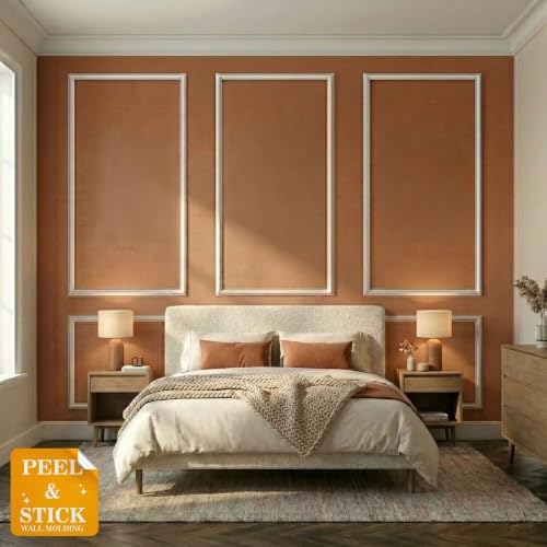 Birdeco Peel and Stick Wall Molding Kit, Self Adhesive Wainscoting Panels