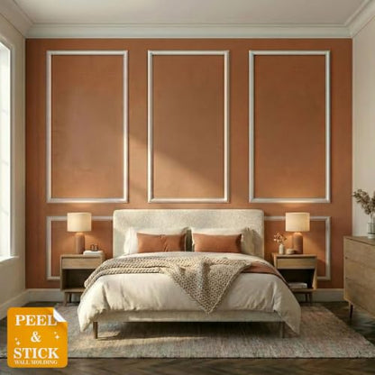 Birdeco Peel and Stick Wall Molding Kit, Self Adhesive Wainscoting Panels