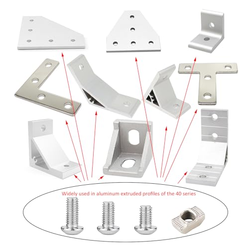 120Pcs 4040 Aluminum Extrusion Hardware Kit - M8 T Slot Nuts & Bolts 10Pcs M8x14, 40 M8x16, 10 M8x18, 60Pcs 40 Series M8 Drop-in T Nuts, Compatible with 4040 4080 Extrusion Accessories - style: 40 Series Type Silver