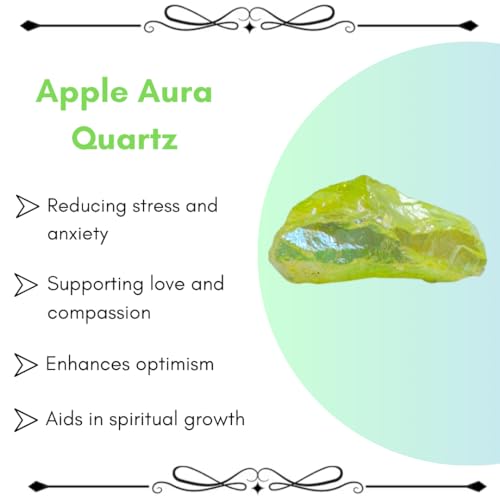Crystals, Rocks, Jade, Crystals and Healing Stones, Witchcraft Supplies, Healing Crystals, Stones, Healing Stones, Rock Collection, Agate, Raw Stones (Apple Aura Quartz, 2 Pcs) - color: Apple Aura Quartz