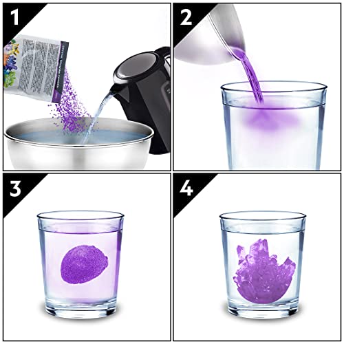 NATIONAL GEOGRAPHIC Purple Crystal Growing Lab - DIY Crystal Creation - Includes Real Amethyst Crystal Specimen - color: Purple